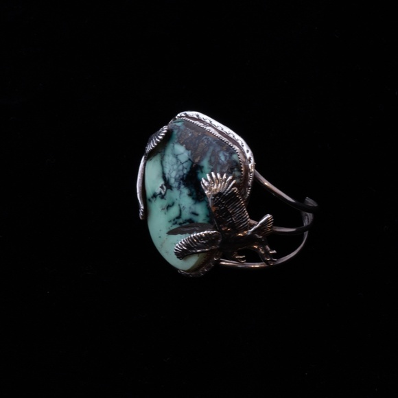 Chrysoprase Sterling Navajo Bracelet - Picture 6 of 8